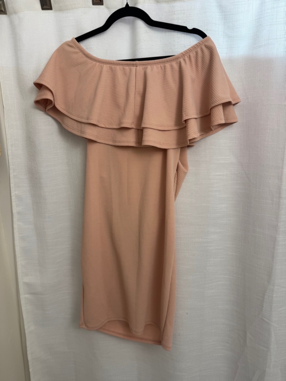 PinkBlush Off-Shoulder Ruched Ruffle Dress – Medium - Picture 3 of 6